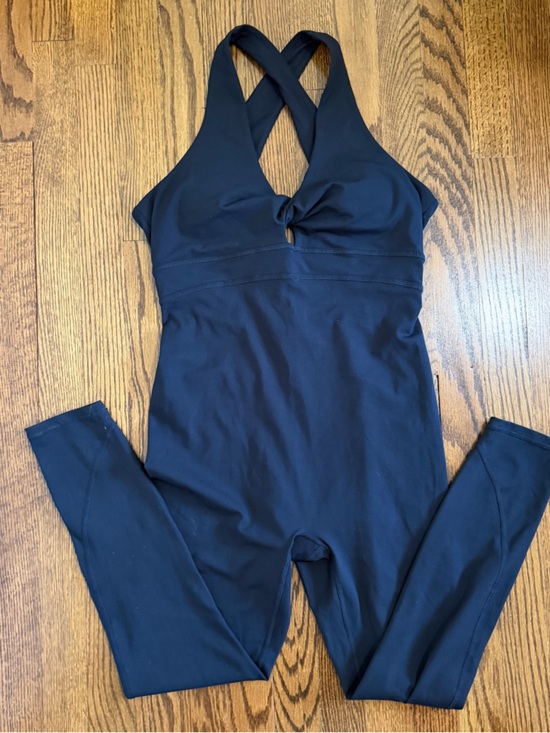 Fabletics Pants - Pure Luxe by Fabletics One Piece Romper Activewear Black Suit Size Medium